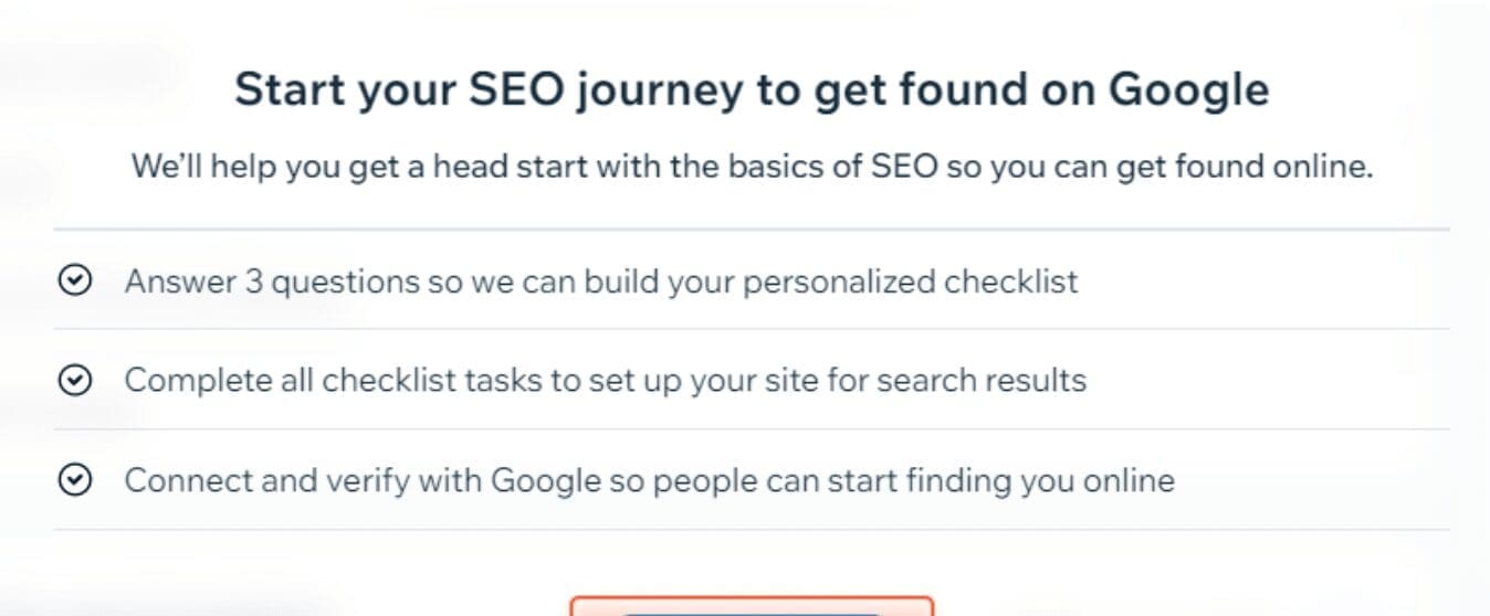 Liste de contrôle Seo Wix